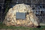 The John Lynch boulder.  Placed in July 1912 at the site where John Lynch, the founder of Lynchburg, established a ferry across the James River.